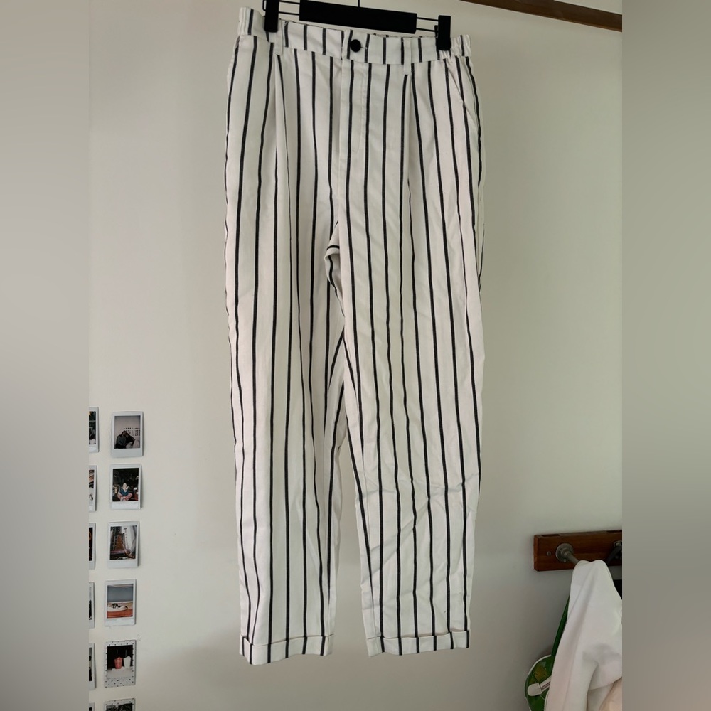 Forever 21 White Striped pants